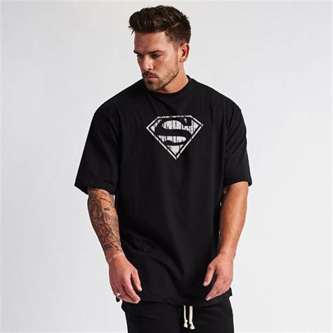 mens oversized gym shirts|baggy gym t shirts men's.